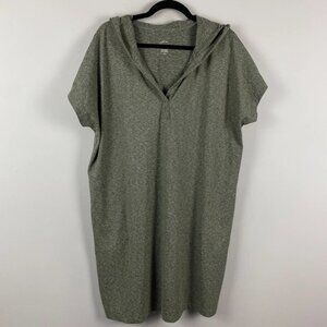 J Jill Green Fit Supreme Stretch Hooded Dress Size Petite XL Short Sleeve